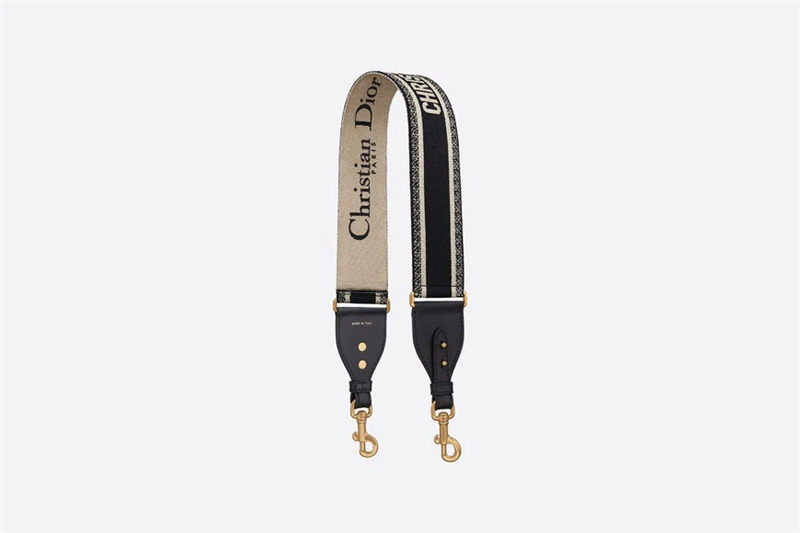 SHOULDER STRAP 'Christian Dior' Embroidery Black High