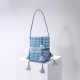 Dior BUBBLE BUCKET BAG Houndstooth Embroidery Sky Blue High