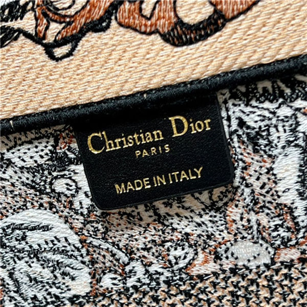 MEDIUM Dior BOOK TOTE Dior Jardin Magique Embroidery Powder Pink High