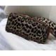 MEDIUM LADY D-LITE BAG Leopard-Effect Embroidered Velvet High