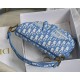 SADDLE BAG Dior Oblique Embroidery Blue High