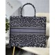 LARGE Dior BOOK TOTE Multicolor Mizza Embroidery Grey High