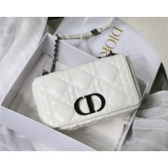 MEDIUM Dior CARO BAG Quilted Macrocannage Calfskin White High