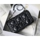 MEDIUM Dior CARO BAG Quilted Macrocannage Calfskin Black High