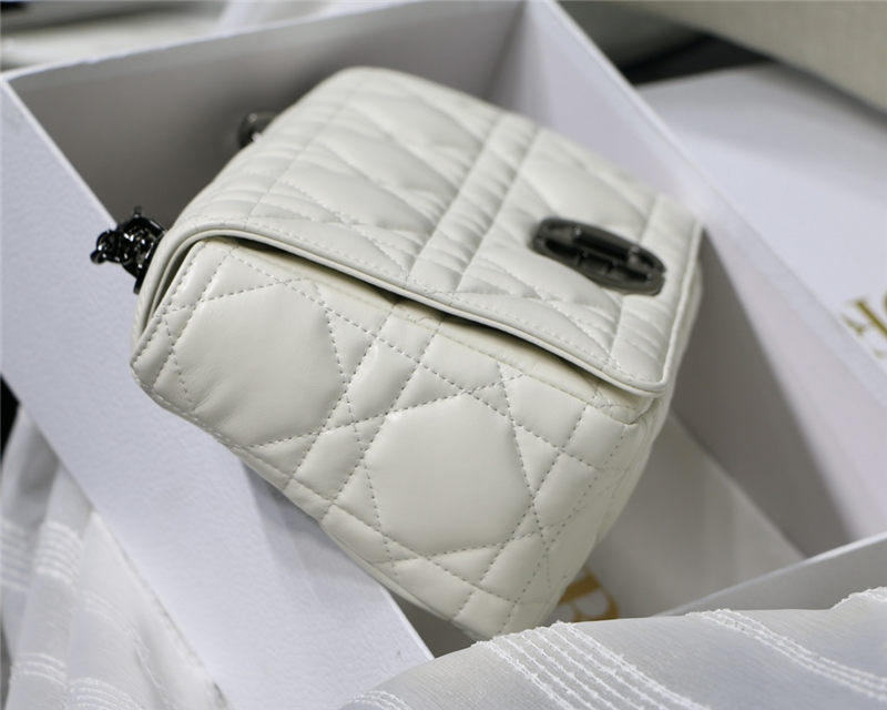 LARGE Dior CARO BAG Quilted Macrocannage Calfskin White High