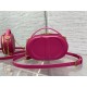 CD SIGNATURE OVAL CAMERA BAG Calfskin with Embossed CD Signature Fuchsia High