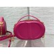 CD SIGNATURE OVAL CAMERA BAG Calfskin with Embossed CD Signature Fuchsia High