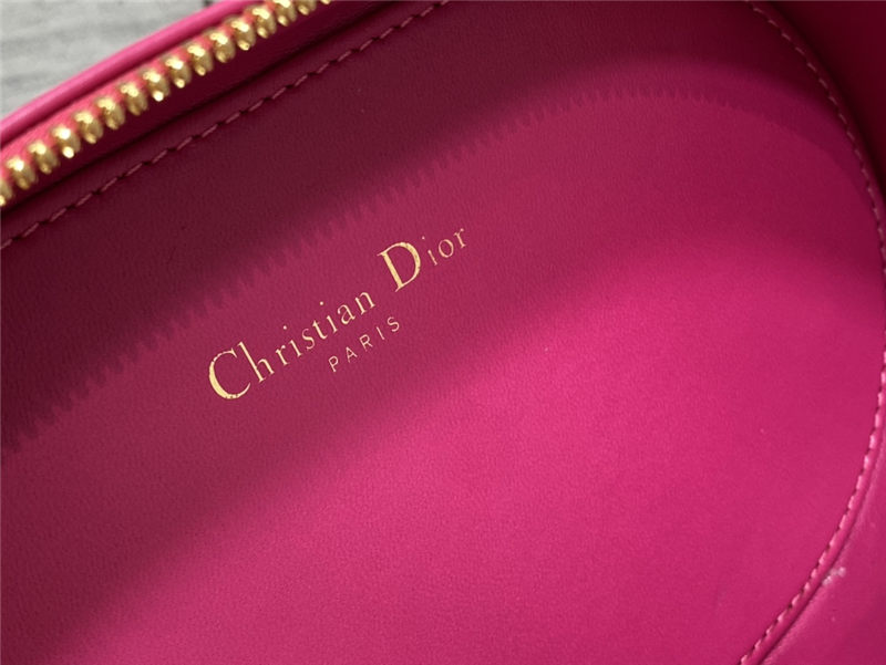 CD SIGNATURE OVAL CAMERA BAG Calfskin with Embossed CD Signature Fuchsia High