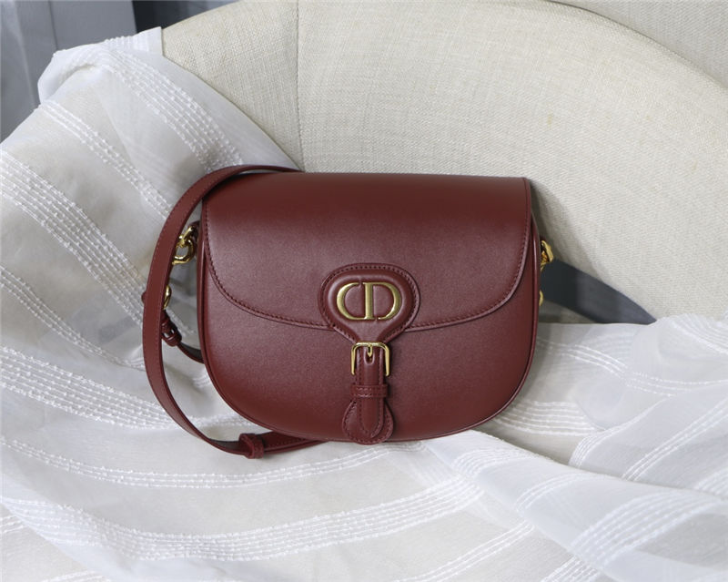 MEDIUM Dior BOBBY BAG Box Calfskin Burgundy High