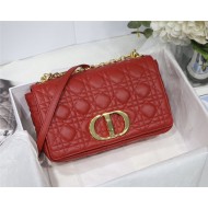 MEDIUM Dior CARO BAG Supple Cannage Calfskin Red High