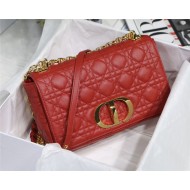 MEDIUM Dior CARO BAG Supple Cannage Calfskin Red High