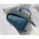 MEDIUM Dior CARO BAG Supple Cannage Calfskin Blue High