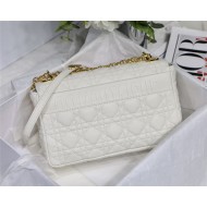 MEDIUM Dior CARO BAG Supple Cannage Calfskin White High