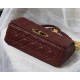 LARGE Dior CARO BAG Supple Cannage Calfskin Burgundy High