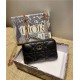 Dior CARO DETACHABLE CARD HOLDER Supple Cannage Calfskin Black High