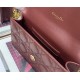 Dior CARO BELT POUCH WITH CHAIN Supple Cannage Calfskin Burgundy High