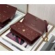 Dior CARO BELT POUCH WITH CHAIN Supple Cannage Calfskin Burgundy High