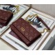 Dior CARO BELT POUCH WITH CHAIN Supple Cannage Calfskin Burgundy High