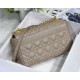 MEDIUM Dior CARO BAG Supple Cannage Calfskin Taupe High