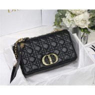 LARGE Dior CARO BAG Supple Cannage Calfskin Black High