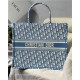 LARGE Dior BOOK TOTE Dior Oblique Embroidery Blue High