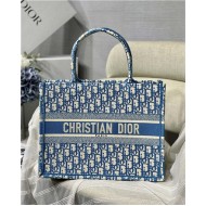 MEDIUM Dior BOOK TOTE Dior Oblique Embroidery Blue High