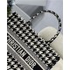 MEDIUM Dior BOOK TOTE Houndstooth Embroidery Black and White High