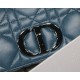 SMALL Dior CARO BAG Quilted Macrocannage Calfskin Ocean Blue High