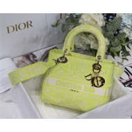 MEDIUM LADY D-LITE BAG Toile de Jouy Reverse Embroidery Lime High