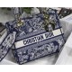 MEDIUM LADY D-LITE BAG Toile de Jouy Reverse Embroidery Blue High