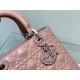 MEDIUM LADY Dior Cannage Calfskin with Diamond Motif Pink High