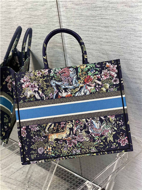 LARGE Dior BOOK TOTE Multicolor D-Constellation Embroidery High