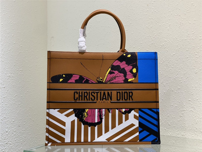 LARGE Dior BOOK TOTE Leather Butterfly High