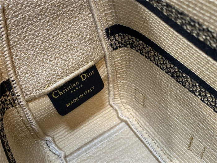 SMALL DiorCAMP BAG Jute Canvas Embroidered with Dior Union Motif High