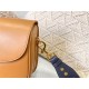 LARGE Dior BOBBY BAG Box Calfskin with Blue Dior Oblique Embroidered Strap Camel High