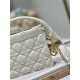 LADY DIOR TOP HANDLE DRAWSTRING MINI BAG White High