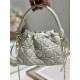 LADY DIOR TOP HANDLE DRAWSTRING MINI BAG White High