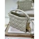 LADY DIOR TOP HANDLE DRAWSTRING MINI BAG White High