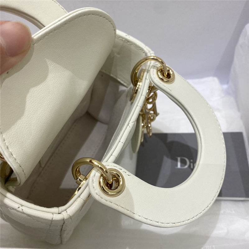 MICRO LADY Dior BAG Cannage Lambskin White High