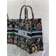 LARGE Dior BOOK TOTE Dior Petites Fleurs Embroidery Black High