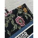 LARGE Dior BOOK TOTE Dior Petites Fleurs Embroidery Black High