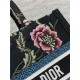 SMALL Dior BOOK TOTE Dior Petites Fleurs Embroidery Black High