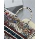 LARGE Dior BOOK TOTE Latte Multicolor Dior Constellation Embroidery High