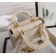 MEDIUM LADY D-LITE BAG Cannage Embroidery Beige High