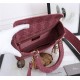 MEDIUM LADY D-LITE BAG Cannage Embroidery Mallow Rose High