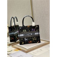 SMALL Dior BOOK TOTE Dior Pixel Zodiac Embroidery Black High