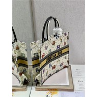 LARGE Dior BOOK TOTE Dior Pixel Zodiac Embroidery White High