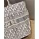 SMALL Dior BOOK TOTE Shopping Bag Dior Oblique Embroidery Grey High