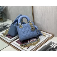 MINI LADY Dior BAG Patent Cannage Calfskin Sky Blue High