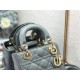 MINI LADY Dior BAG Patent Cannage Calfskin Grey Blue High